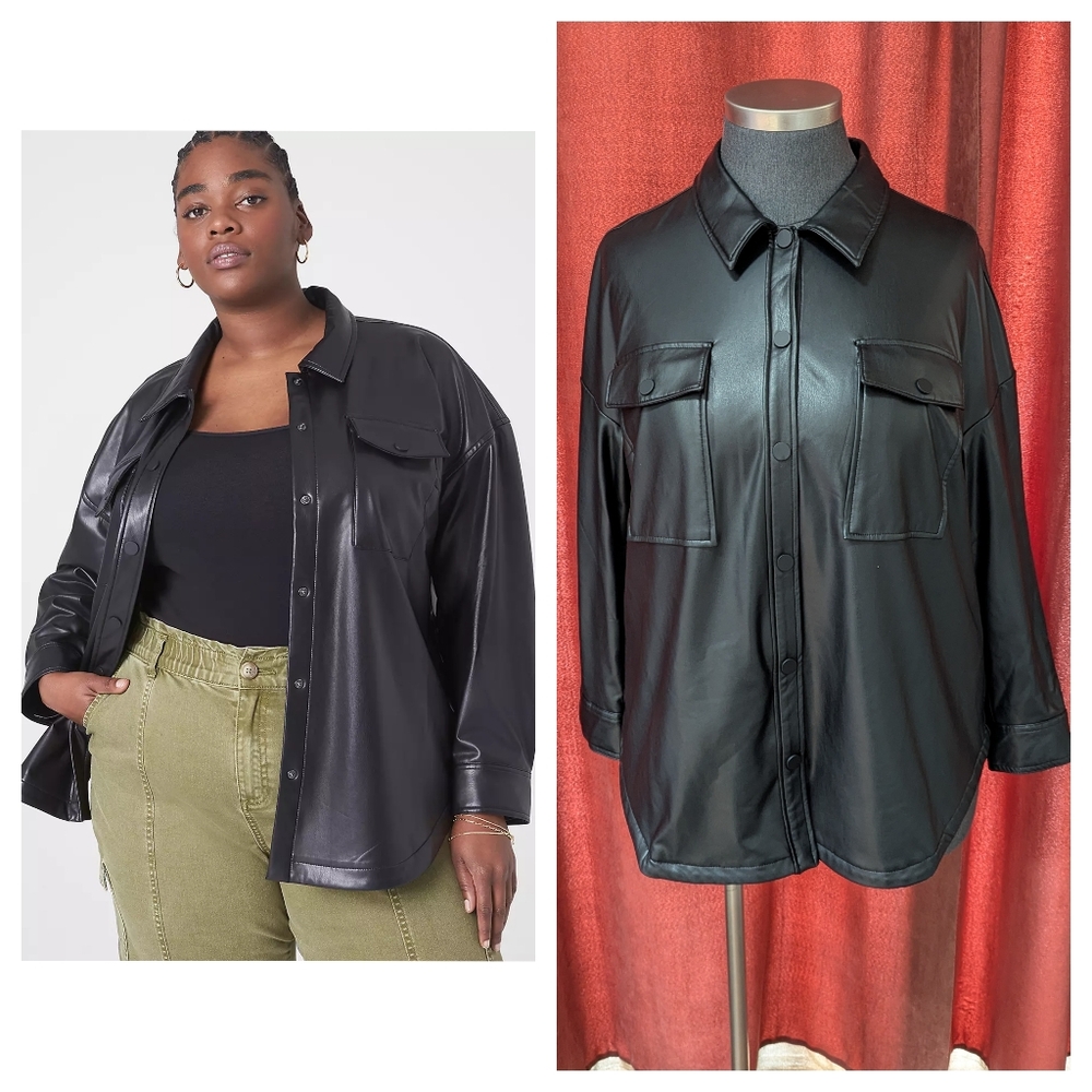 ➕Faux Leather Shacket➕